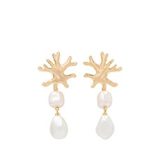 셀프포트레이트 coral pearl earrings