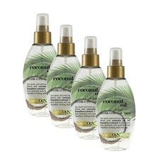 오지엑스 코코넛오일 하이드레이팅 헤어 미스트 리브-인 트리트먼트 OGX Coconut Oil Hydrating Oil Hair Mist Leave-In Treatment, 118ml, 4개