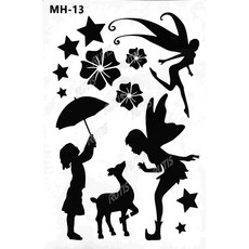 A40-0417型染版 蝶古巴特diy 簍空模板, 1個, A40-0417