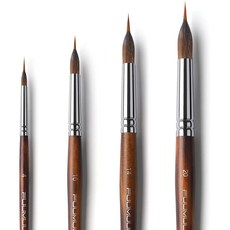 Kolinsky 세이블 모필 연장 바늘 팁 브러쉬 합성 소재의 초장 바늘 끝 브러쉬 4개 수채화 붓 세트 페인트 브러시 페인트 브러시 세트 수채화 아크릴 화 구아슈, 1개, 상세페이지 참조