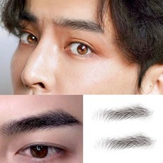 숱없는눈썹빠진부분퀵커버 빠르고간편한 남자아이브로우메이크업 워터프루프스티커타투(1p), 블랙, 1개
