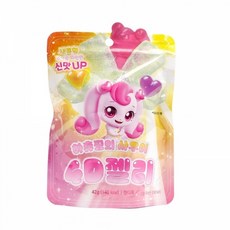 하츄핑의 사우어 4D젤리, 42g, 10개, 혼합맛(포도/복숭아/레몬)