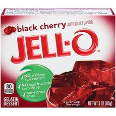 젤로 블랙 체리 젤라틴 디저트 3 온스 (4개 팩) Jell-O Black Cherry Gelatin Dessert 3 oz. (4 Packs), 1개