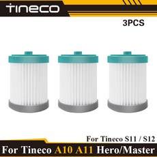Tineco A10 A11 Hero Master PURE ONE S11 S12 PWRHERO11 무선 진공 롤러 브러시 클리너 스페어 용 Pre Hepa 필터, [02] 3PCS
