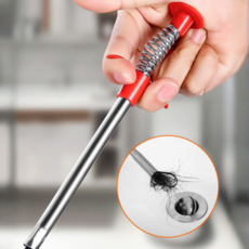 원터치 스프링 배수구 집게 클리너 2종 세트, 1세트, 블랙