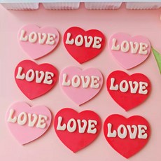 LOVE 러브 대형 하트 초콜릿 발렌타인 데이 케이크 디저트 데코 장식 16개입 옵션 01, 옵션 15