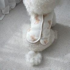 Grooming Dog 寵物狗安睡小熊睡衣睡眠背心, 象牙白