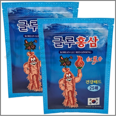 글루홍삼 패드 붙이는 찜질 팩 건강 패치, 2개