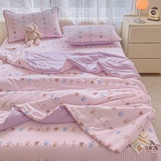 초정상점CHOJEONGSTORE 여름홑이불 쿨링이불 차렵이불, 가드니아 여름 - 동물 공원, 싱글 침대 150x230 cm