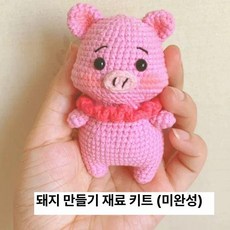 12간지 DIY 뜨개인형 키트 쪼꼬미 수제인형, 돼지 재료 패키지 2개, 1개