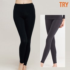 트라이 국산 여성 발열내복 바지 모달 겨울 보온내의 하의 얇은 스판 9부