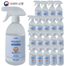 닥터블루데이에스 뿌리는 손소독제 알콜 스프레이 대용량 hand sanitizer 500ml, 20개, 500g