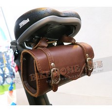 BikeHome小哲居 STRIDA 專用真牛皮座墊袋，頂級真牛皮，完美貼合，輕便易攜，時尚配件, 咖啡, 1個