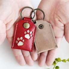 WOW 반려동물 털 보관 키링 2p 키홀더 강아지 고양이 모발 수집 기념품, 1개, 브라운 2p