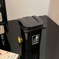 創意壁掛煙灰缸 帶蓋防飛灰不銹鋼內膽 垃圾桶, 1個, 黑色