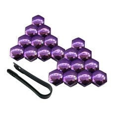 ZCD 20Pcs 자동차 바퀴 러그 너트 커버 보호 커버 외부 장식 범용 클립 도구 녹 방지 볼트 캡 타이어 볼트 허브 나사 캡, 퍼플 19mm