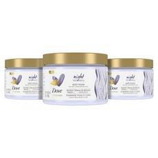 Dove 도브 Body Love 바디 폴리쉬 나이트 리커버리 3개입 건조 낡은 피부용 레티놀 식물성 오일이 함유된, 3개, 355ml