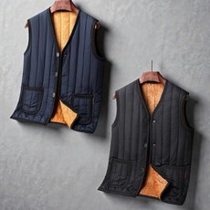 겨울조끼 보온 브이넥 경량 융털 베스트 안감기모 온열조끼 조끼