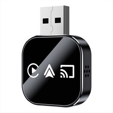 3In1 무선 Carplay 스마트 미러 링크 Carplay 안드로이드 자동 USB 동글 어댑터 유선 Carplay-무선 플러그 앤 플레이, 1MB, 검은색