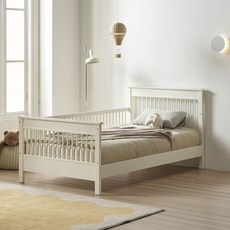 까사레브 올리버 데이베드 SS_B타입 원목 침대 프레임, 밀크화이트