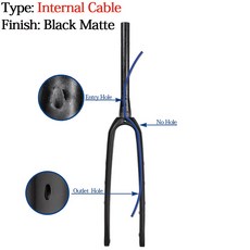 스루 액슬 리지드 포크 700C 자갈 마운트 브레이크 탄소 디스크 플랫 100X12MM 도로 27 자전거, Int Cable Matte