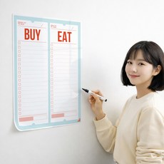 월픽스 붙이는 화이트보드 시트지 점착식 3초 탈부착형, 화이트시트 장보기기록 블루