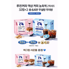 (32x2세트) 루킨커피 루이싱 액상커피 농축액 무설탕 무지방 커피베이스(해외직배송), 5. 클래식 혼합 팩 18mlx32컵, 32컵