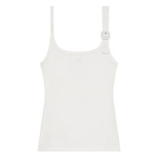 꾸레쥬 버클 디테일 골지 탱크 탑