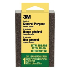 3M 좁은 영역 샌딩 스폰지 9.5cm x 6.7cm x 2.5cm(3.75인치 x 2.65인치 x 1인치) 미세/미디엄, 엑스트라 파인/파인, 3-3/4 in x 2-5/8 in, 3-3/4 in x 2-5/8 in