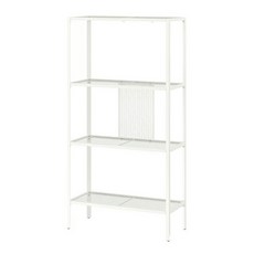 이케아 바게보 4단선반 스탠드 철제 화이트 60x25x116cm, 메탈 화이트 604.838.73, 메탈/화이트