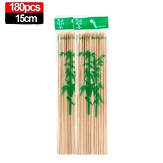 270/90PCS 일회용 음식 스틱 대나무 꼬치 스틱 나무 긴 두꺼운 등나무 스틱 파티 뷔페 음식 과일 바베큐 도, 기타, 06 15cm-180pcs
