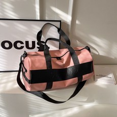 短途旅行包女輕便手提斜挎男士乾溼分離游泳訓練包防水運動健身包, 荷花粉