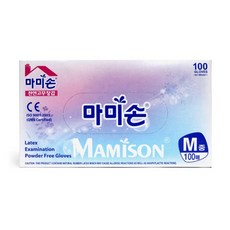 마미손 라텍스 천연고무장갑 100매 라텍스 고무장갑, 중(M), 6개