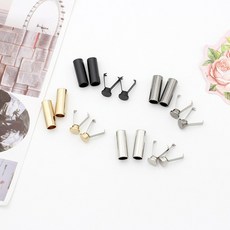 집게형 후드끈 신발끈 원통형 금속마감팁, 2개, 골드