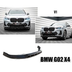 傑暘國際車身部品 BMW 寶馬 G02 X4 LCI 18- V1款 MD 亮黑 前下巴，提升運動風格與空氣動力學, 1個