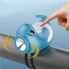 自行車喇叭燈 小鯨魚造型 兒童自行車前燈, 1個, 藍色