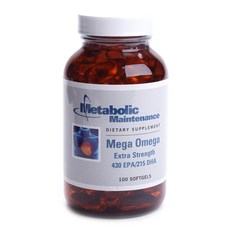 METABOLICMAINTENANCE Mega Omega Extra Strength 430 EPA 215 DHA 軟膠囊, 1罐, 100顆, 1罐