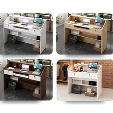 지구별 카운터 데스크 매장 안내데스크 서랍형, 1000 브라운