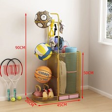 프리미엄 운동기구 정리함 수납 이동식 폼롤러정리함, 1개, 라이트럭셔리골드바닥형스탠딩볼랙