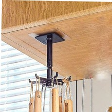 주방수납 주방 도구 걸이 정리 행거 부착식 블랙