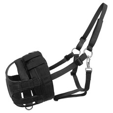 조절 가능한 스트랩이 있는 말을 위한 혼택 방목용 구 가볍고 통기성이 좋은 말 방목 구(블랙 풀)