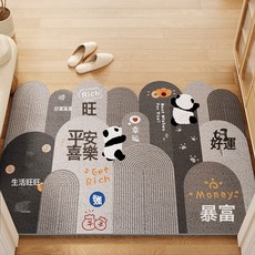 拼接入戶門地墊耐髒可裁剪絲圈地墊玄關換鞋區除塵腳墊家用防滑墊, 滿堂歡-竹報平安【灰】, 1個