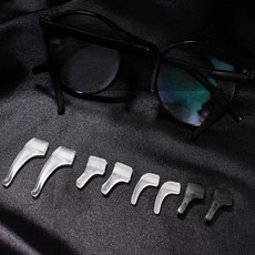고무안경귀 실리콘고정팁 다리받침 귀걸이 튜브 홀더 통증방지팁 흘러내림방지, 중 블랙