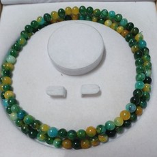 天然玉化8mm綠舒俱來項鍊，舒緩壓力，平衡身心靈，提升個人氣質, 1個