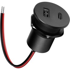 에이스구 12V USB 아울렛 30W PD 타입C 및 18W QC3.0 알루미늄 충전기 소켓 이중 포트 고속 충전 매립형 교체용 차량 액세서리 RV 캠핑카 트레일러 트럭 보트, 1Pcs