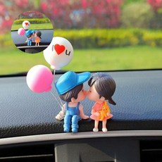 원피스방향제 차량용 인테리어 소품 러블리 피규어 액세서리 인형, 풍선 블루커플