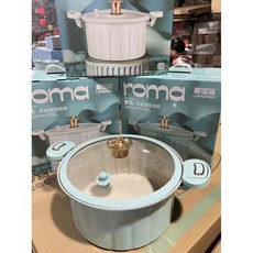 羅馬鍋通用湯鍋多功能不粘料理鍋紅色禮品琺琅鍋湯煲, 藍色羅馬鍋-南瓜蓋珠, 1個