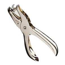 그립 손잡이가있는 한 구멍 펀치 8 시트 용량 실버 3mm Dia, 금속