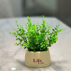 新品 仿真花桌面擺放花仿真向日葵電視櫃衛生間擺件 副廠產品, 款：創意盆+尤加利草, 1個