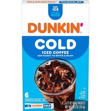 던킨 콜드 아이스 커피 파우더 6개입 1박스, Dunkin' 콜드 아이스 커피, 파우더 인스턴트 커피, 29.4g